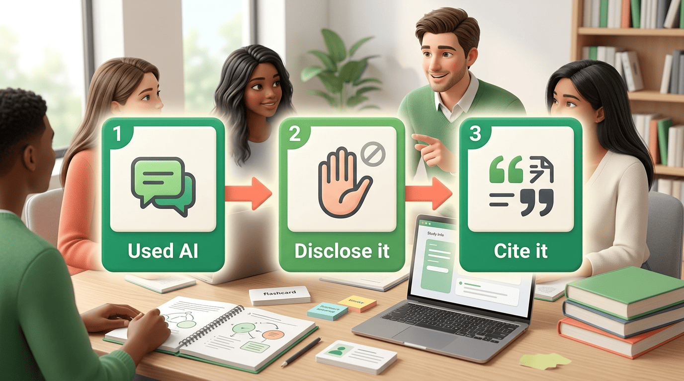 Three-step honest AI use: used AI, disclose it, cite it
